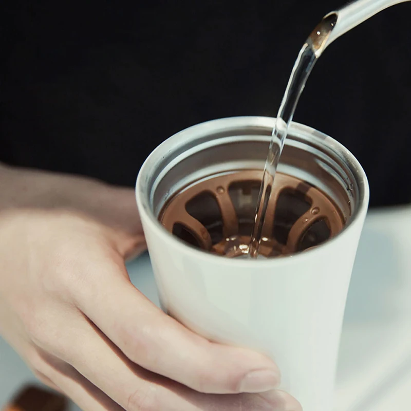 Дорожная кружка Moka Smart Coffee Tumbler 430 мл портативная Вакуумная бутылка с сенсорным OLED
