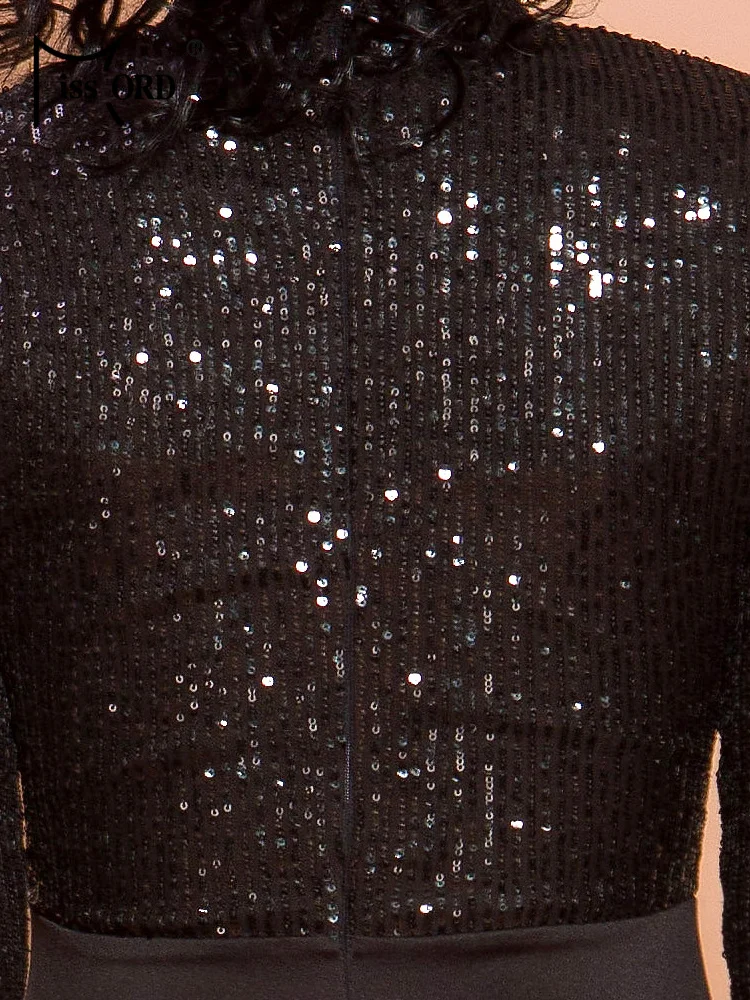 Missord осеннее и зимнее женское сексуальное платье с высоким воротом и длинным рукавом, женское однотонное элегантное платье макси FT19693
