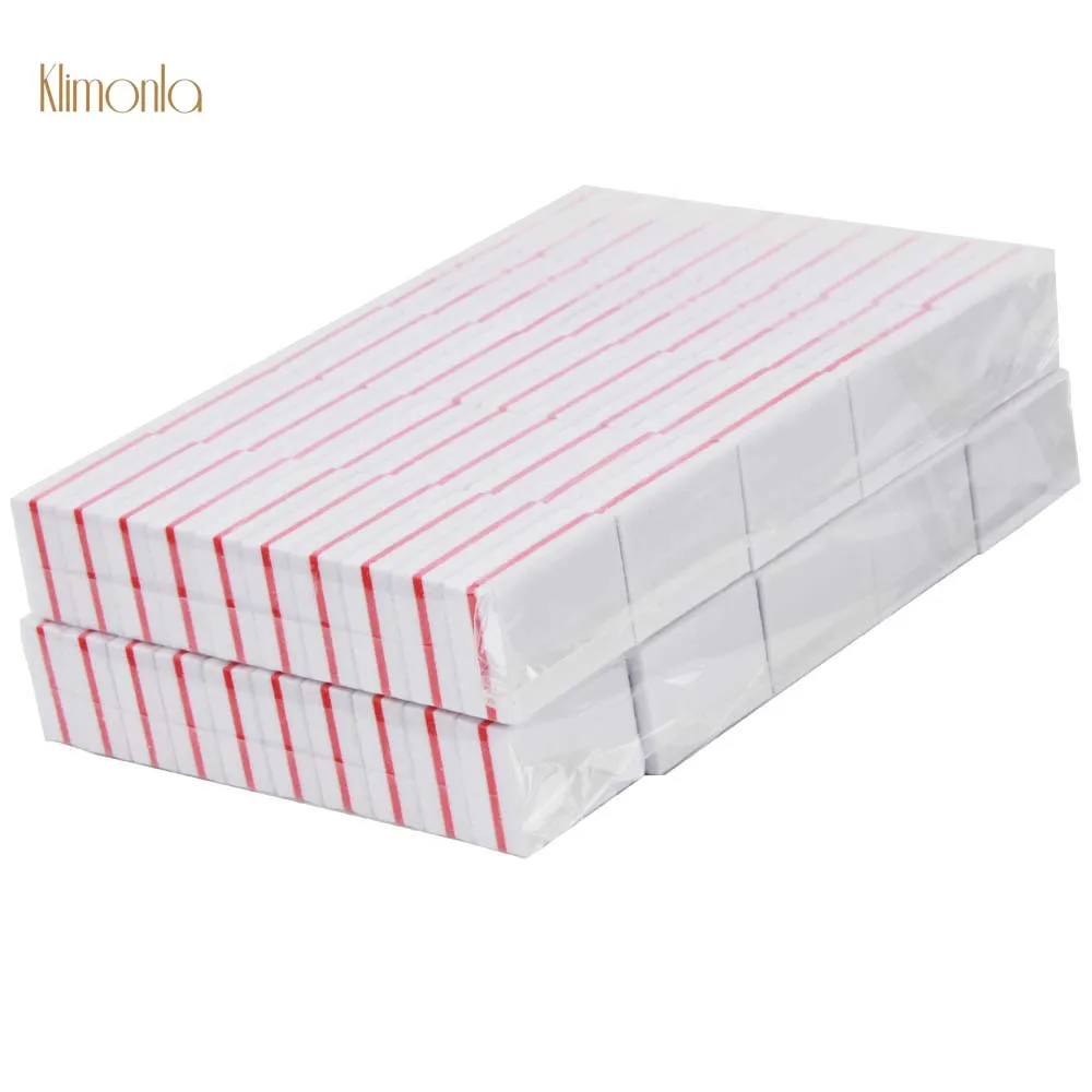 Arquivo de Unhas Branco Esponja Mini Unha Buffer Bloco Profissional 100 - 180 Emery Placa Lixamento Polimento Blocos Manicure Ferramentas Cuidados 200 Pçs 1 High Quality Beleza e saúde