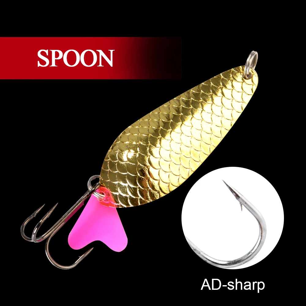 FTK Metal Fishing Lure 24g 30g 35g 42g Double Spoon Lure With Treble Hook  Jigging Hard Bait For Pike Carp Fishing - AliExpress