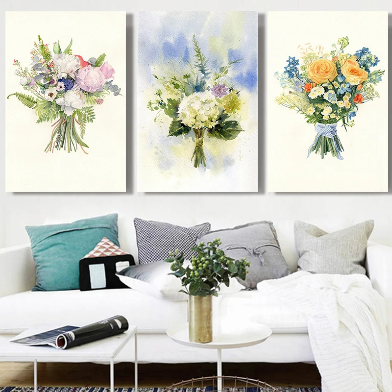 

painting by numbers art paint by number Hand painted literary fresh fresh flower illustration home corridor decorative painting