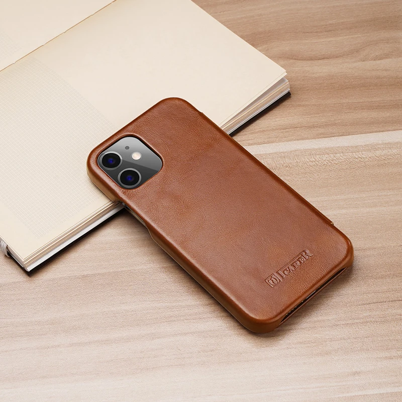 Чехол для iPhone 12 11 Pro Max из натуральной кожи деловой водонепроницаемый флип чехол