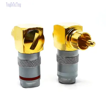 

2/4PCS RCA Connector Male L type 90 degree Curved RCA Right Angle Elbow Converter RCA Plug Gold Plated Audio Adapter