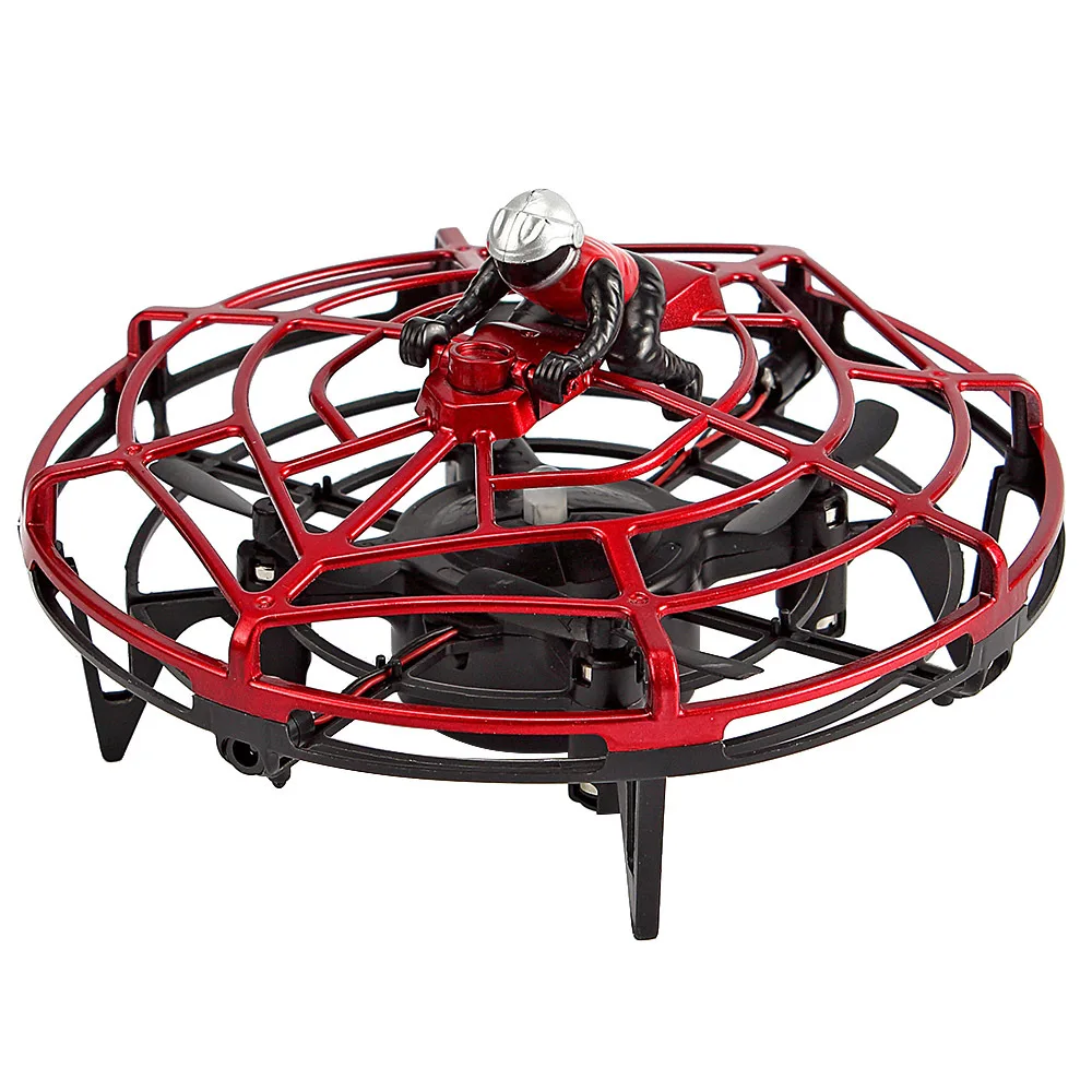 Red Дети RC игрушка Дрон летающий мяч жеста Индукционная летающая тарелка, НЛО четыре оси индукции подвесной БПЛА самолет вертолет - Цвет: Red