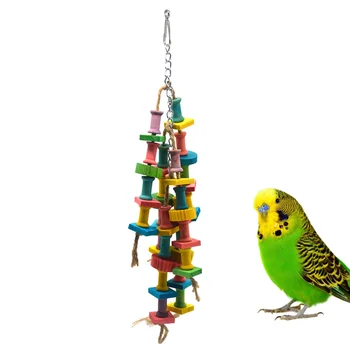 

1pc Parrot Toy Creative Block Funny Playing Toy Bite Toy Pet Supplies Cage Accessories for Bird Parrot