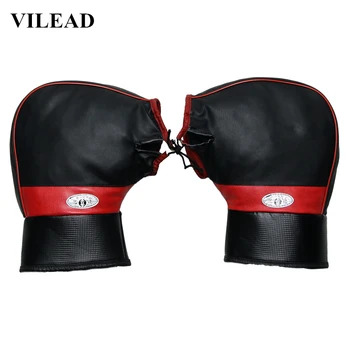 

VILEAD Winter Outdoor Handlebar Mitts BIKE Motorcycle Cycling Gloves Waterproof Leather Grip Muffs Gloves Handlebar Gloves
