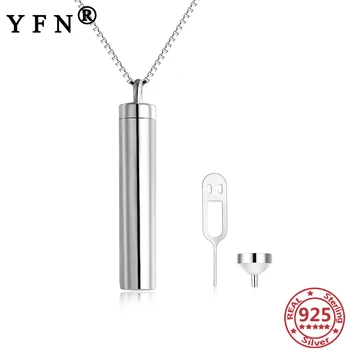 

YFN 925 Sterling Silver Urn Necklaces for Ashes Cremation Jewelry Keepsake Memorial Urn Necklace Pet Ash Holder Memorial Jewelry