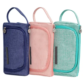 

Kawai Double Layer Portable Pencil Case Large Capacity Pencil Bag Makeup Brush Pen Box Student Pouch Office Supplies Stationery