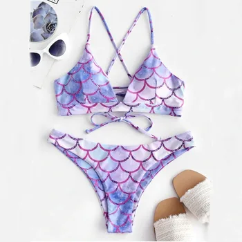 

bikini mujer Women Print Push-Up Padded Bra Beach Bikini Set Swimsuit Beachwear Swimwear biquinis feminino 2019 swimming suit