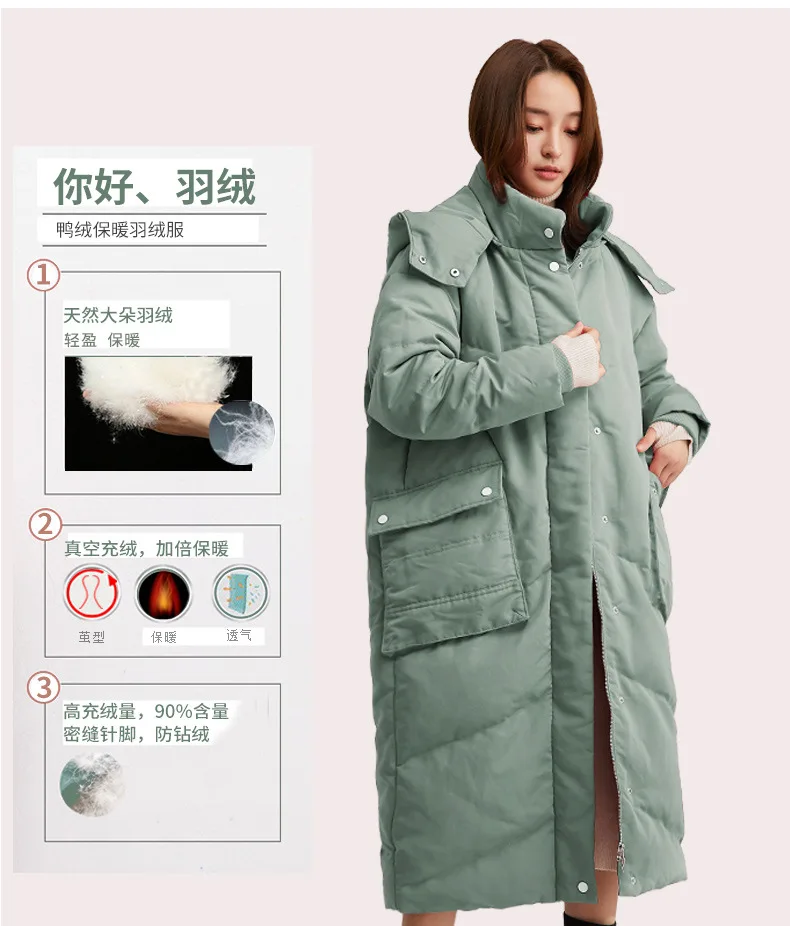 Yaloo/Yaloo Winter New Style down Jacket Women's Mid-length Thick Warm down Feather Coat Women's New Style