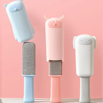 

Lint Brush Pet Hair Remover Brush Cat Hair Remover Efficient Double Sided Dog Fur Removal Tool with Self-Cleaning Base
