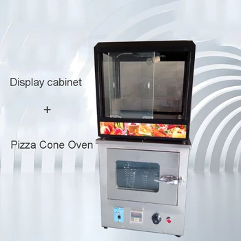 

pizza cone oven machine with pizza cone trays rotary pizza oven totally enclosed pizza oven Display cabinet + Pizza cone oven