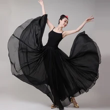 Испанское Фламенко юбка плюс размер представление танец живота костюмы женщина цыганский стиль юбка женская балетная тренировка платье DL4202