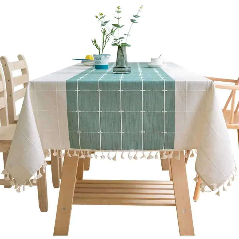 

1pcs Rectangular Tablecloth For Table Cloth Cotton Solid Crocheting And Lace Living Room Coffee Table Decoration Tablecloths New