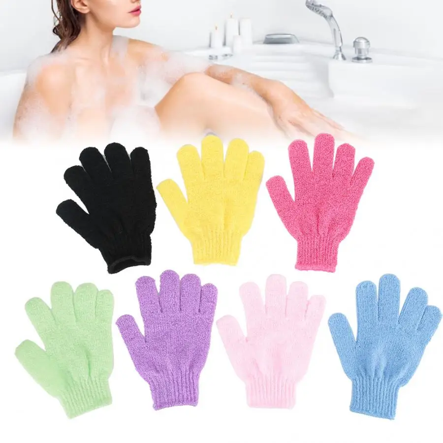 7pcs Bath Glove Shower Body Deep Cleaning Exfoliating Skin Spa Massage Scrub Glove Bath Spa Foam Shower Peeling Mitt Gloves exfoliating bath glove shower scrub mitt exfoliating scrubber exfoliating shower scrubber