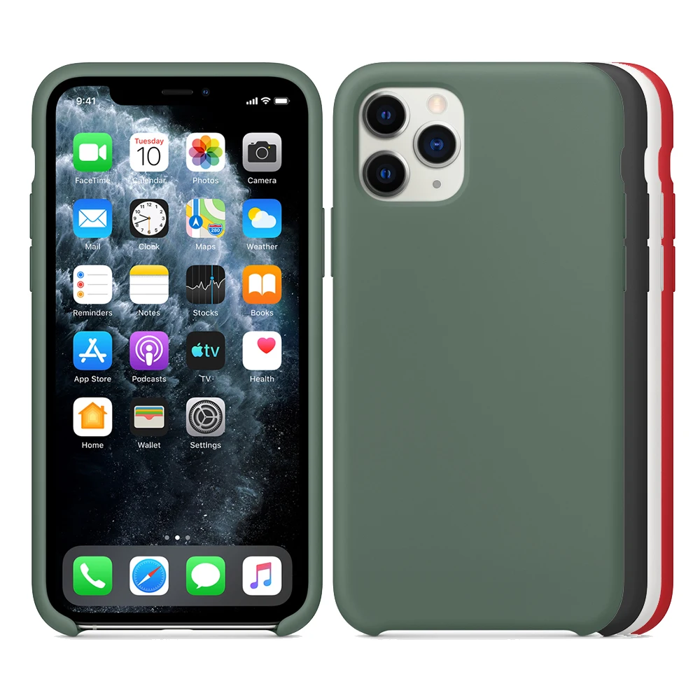 

New Original Official Liquid Silicone Case For Apple iPhone 11 Pro Max Genuine Soft TPU Anti-knock Fitted Back Cover