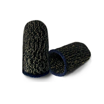 

1 Pair Breathable Mobile Finger Sleeve Press Trigger Game Controller Sweatproof Gloves for PUBG Mobile Phone Gaming-Black