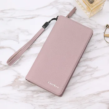 

New Style Women's Wallet Korean-style Fashion Multi-functional Large-Volume Touch Edge Embossed Leather Bronze Handbag