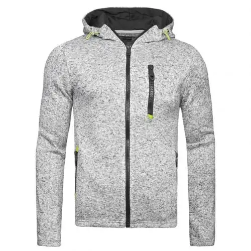 Light Gray Спортивная Осенняя мужская куртка, пальто, зимняя теплая утолщенная куртка, Мужская толстовка на молнии, толстовки, пальто - Цвет: Light Gray
