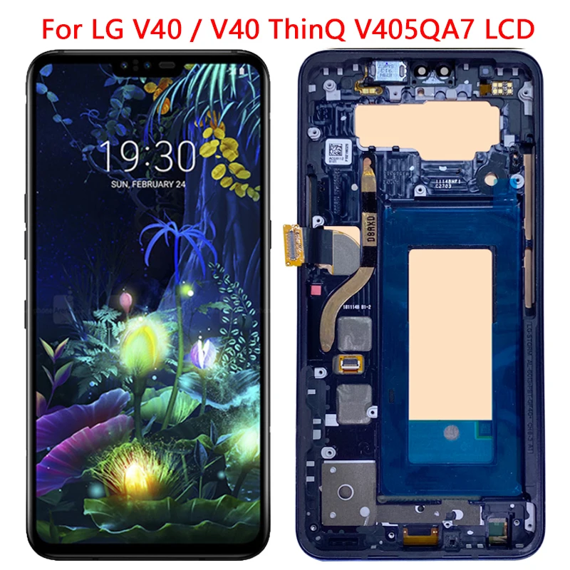 Per Lg V40 V50 Display Lcd Touch Screen Digitizer Assembly Con Cornice Per Lg V40 Thinq V50 Thinq 5G Sostituzione Lcd