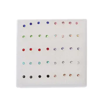 

20 Pairs Colorful Faux Rhinestone Plastic Ear Studs Hypoallergenic Earrings