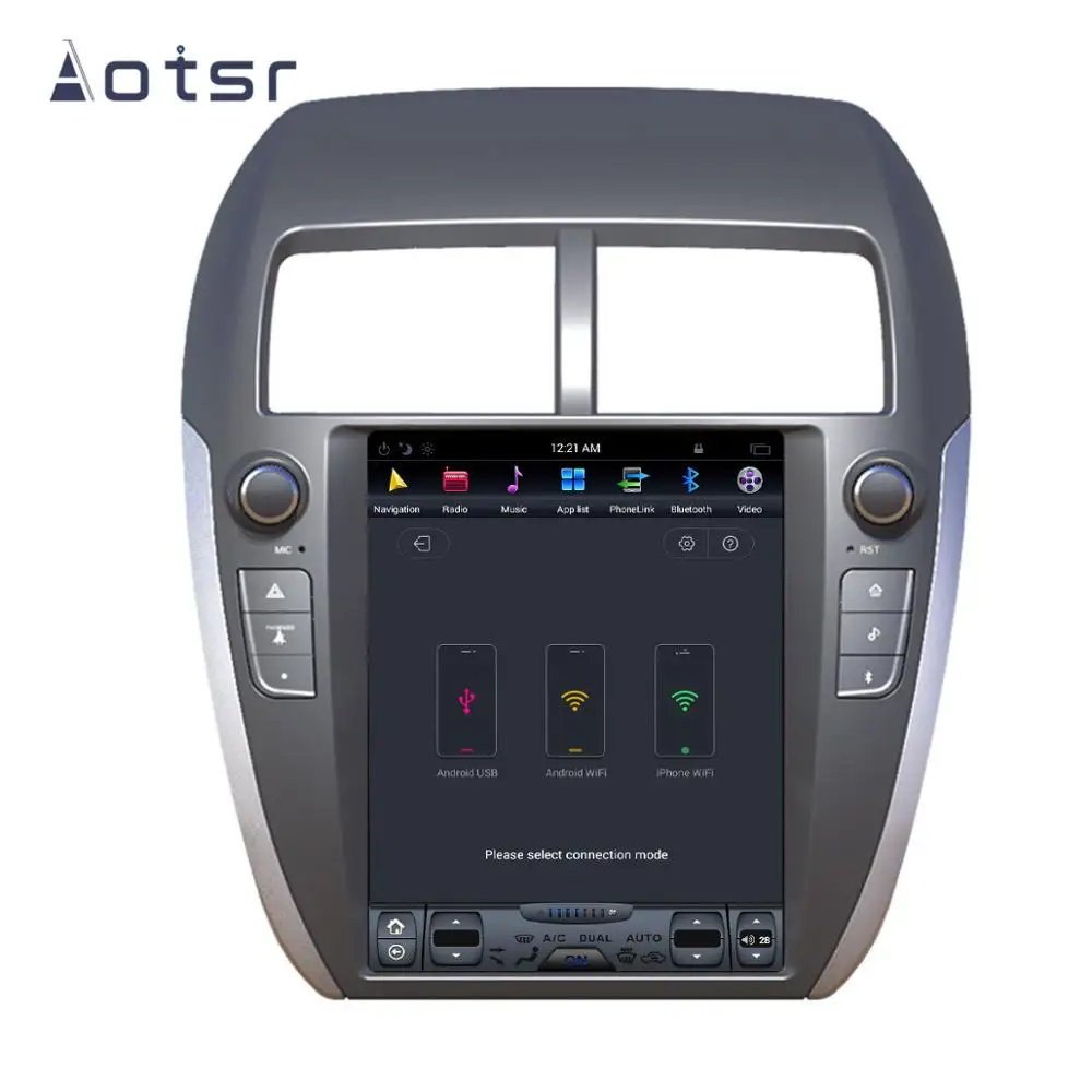 Sale Aotsr Tesla10.4“ Vertical screen Android 8.1 Car DVD player GPS Navigation For MITSUBISHI ASX RVR Outlander Sport 2010-2014 3