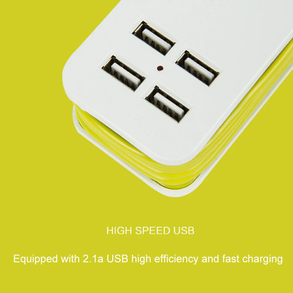 Блок питания 2 розетки переменного тока 4 USB 5 в 2 а зарядное устройство с 1,5 м удлинительная розетка с несколькими розетками портативная защита от перегрузки