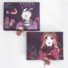 Joytop A5 Мой дневник красоты этот замок ткань ноутбук творческий двойной катушки ноутбука внутренние страницы с горизонтальными линиями