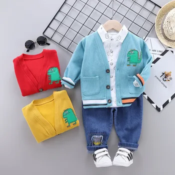 

Children's Clothing Spring and Autumn Children's Suit 60-110cm Baby Toddler Clothes Long Sleeve Fashion Three-piece Suit