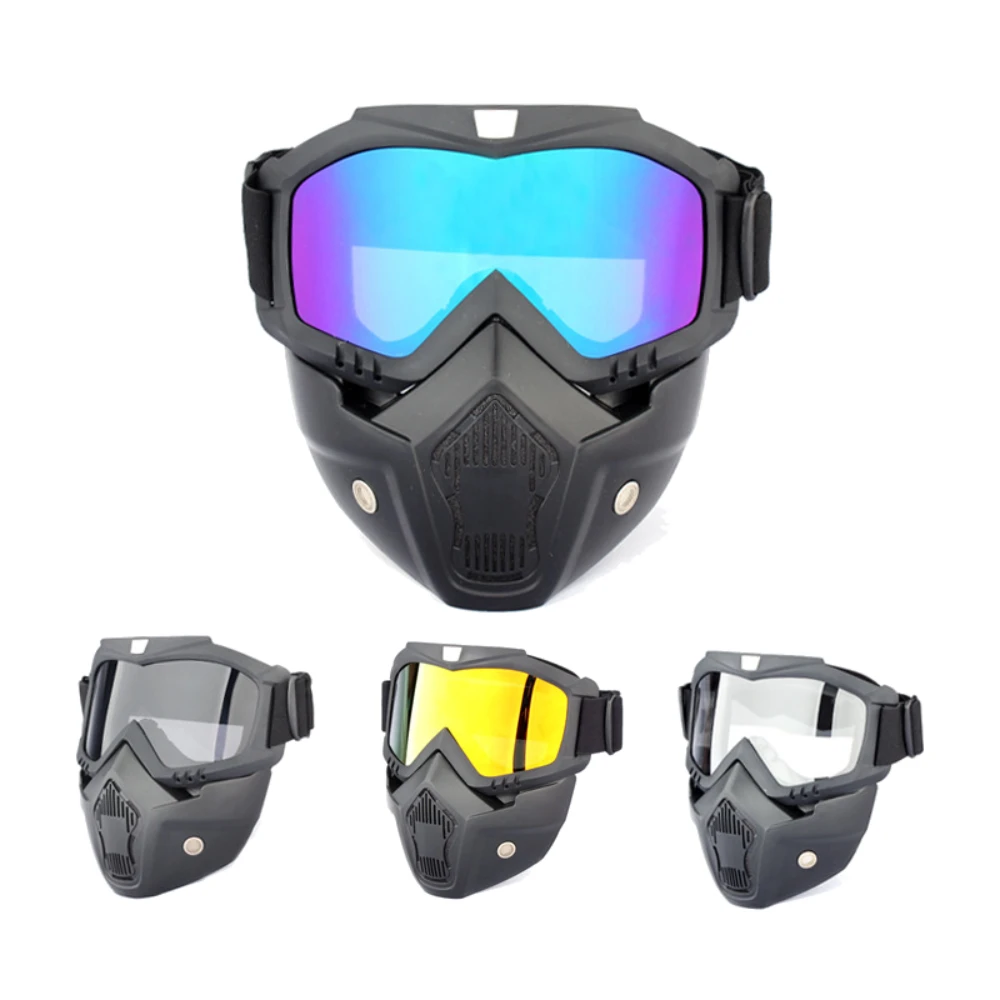 Kids Goggles Mask Tactical Goggles with Detachable Face Mask for Cycling Skiing Outdoor Children CS Paintball 