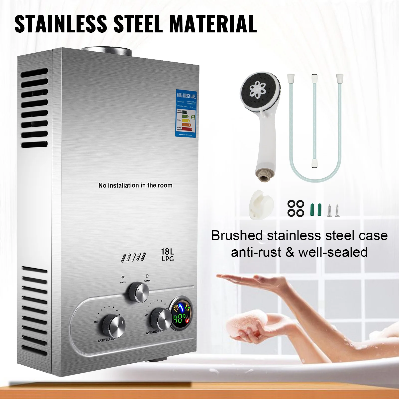 VEVOR Tankless Propane Water Heater Propane 4.8GPM 36 KW Stainless Steel on  Demand Water Heater Fit for Home Outdoor RV Use - AliExpress