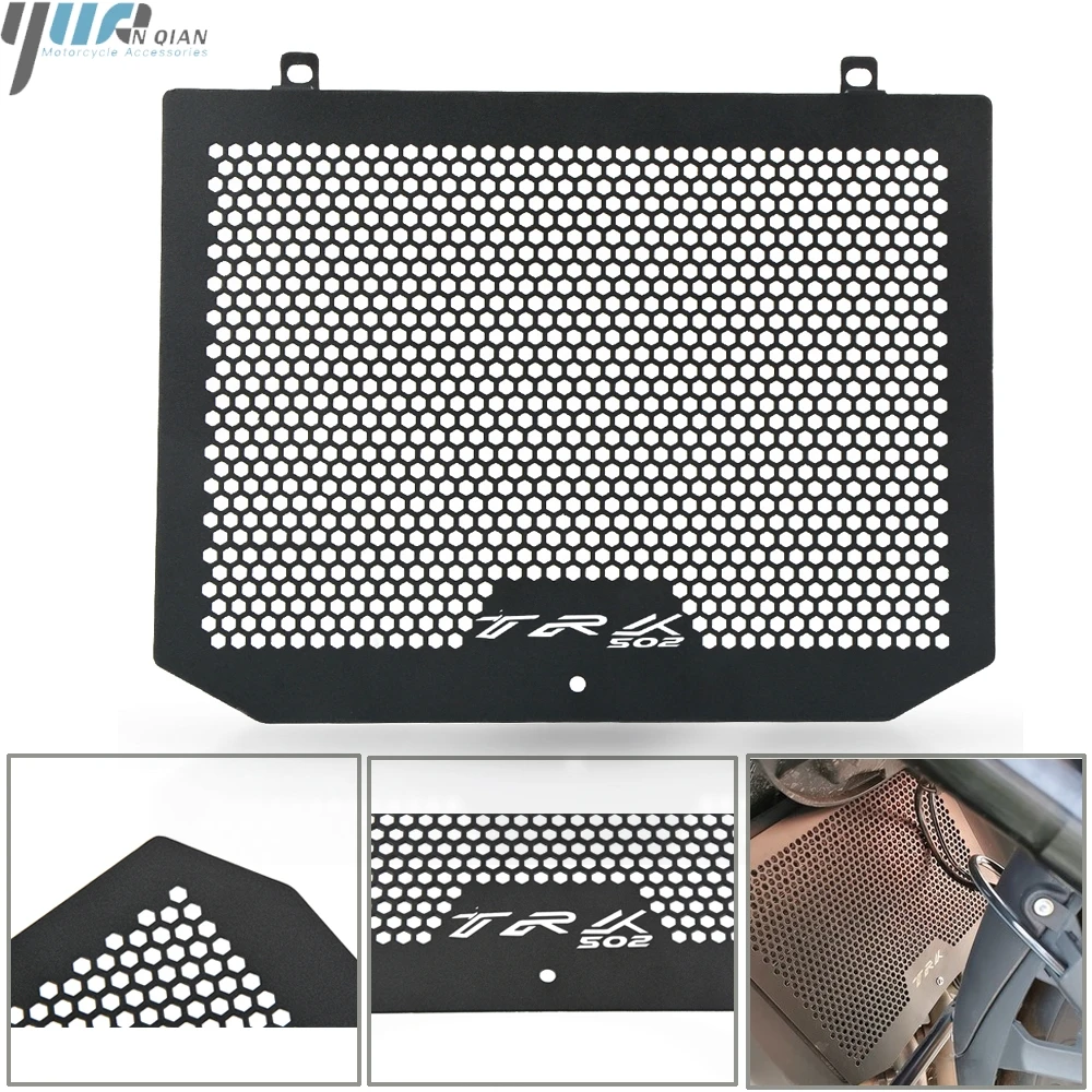 Ruspela Motorcycle Radiator Grille Guard Cover Protector Fits Black