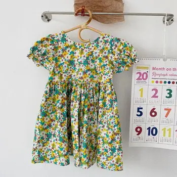 

2020 New Girls Floral Dress Fashion Cotton Summer Girls Dresses 2-7 Years QH681