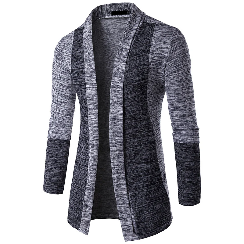 

Shawl Collar Cardigan Men Pull Homme 2019 Fashion Autumn Slim Fit Long Mens Cardigans Casual Hit Color Knitted Cardigan Sweater