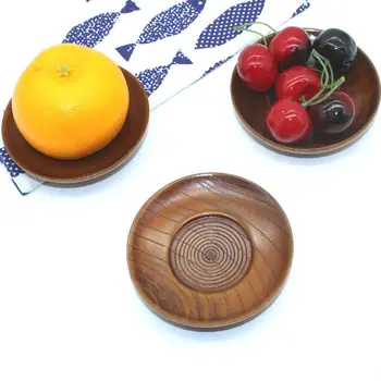 Japoński styl z litego drewna danie domowe danie z drewna danie kuchnia naczynie na przekąskę talerz na owoce danie filiżanka i spodek tanie i dobre opinie CN (pochodzenie) Fruit Plates ROUND Geometryczny Wzór