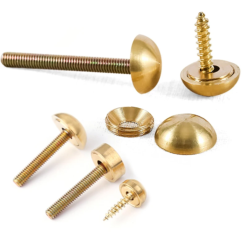 8 шт. чистая медная винтовая крышка круглые декоративные ногти Ретро Латунные