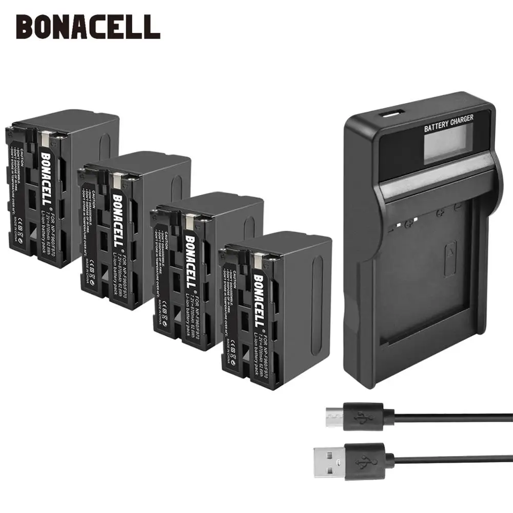 Bonacell 7,2 V 8700 мА/ч, NP-F960 NP-F970 NP F960 F970 F950 Батарея+ ЖК-дисплей Зарядное устройство для sony PLM-100 CCD-TRV35 MVC-FD91 MC1500C L50