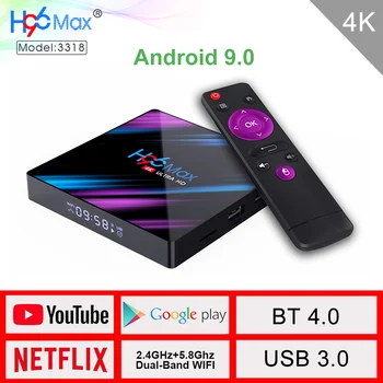 

H96 MAX Smart TV Box Android 9.0 4G32G 4G64G RK3318 Quad Core 4K UHD HDMI 2.0 2.4G/5.8G Wifi Bluetooth v4.0 without Subscription