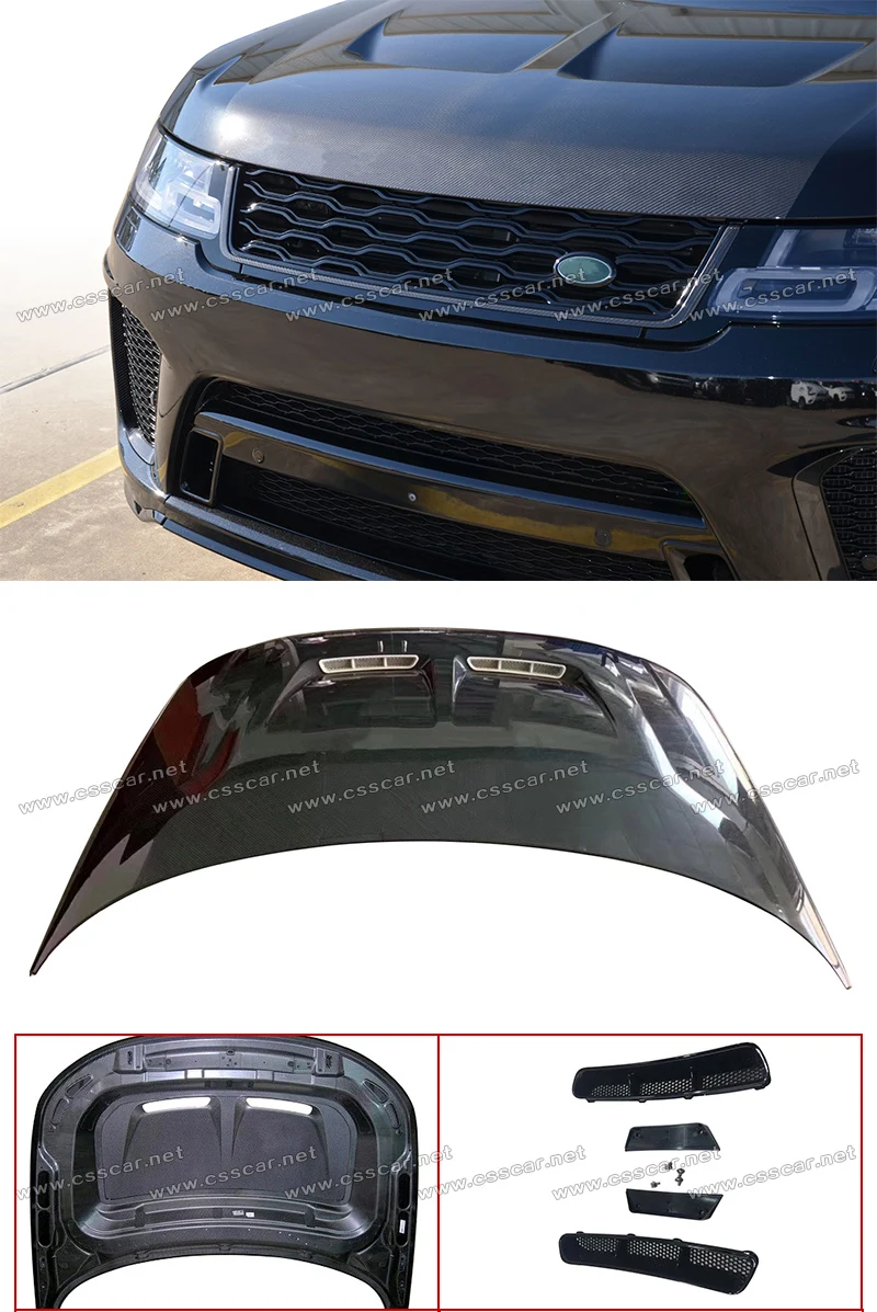 Капот двигателя из настоящего углеродного волокна для Range Rover sport- углеродный чехол для Range rover sport