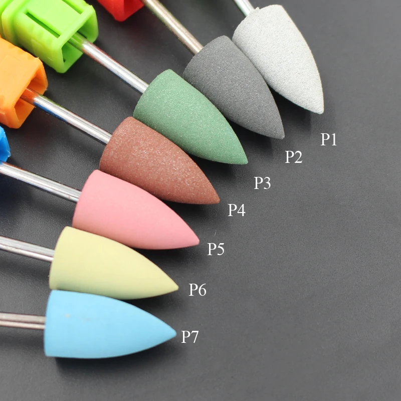 

ASWEINA 10MM Diameter Rubber Silicon Carbide Cuspidal Head Flexible Polisher Nail Drill Electric Manicure Machine Accessories