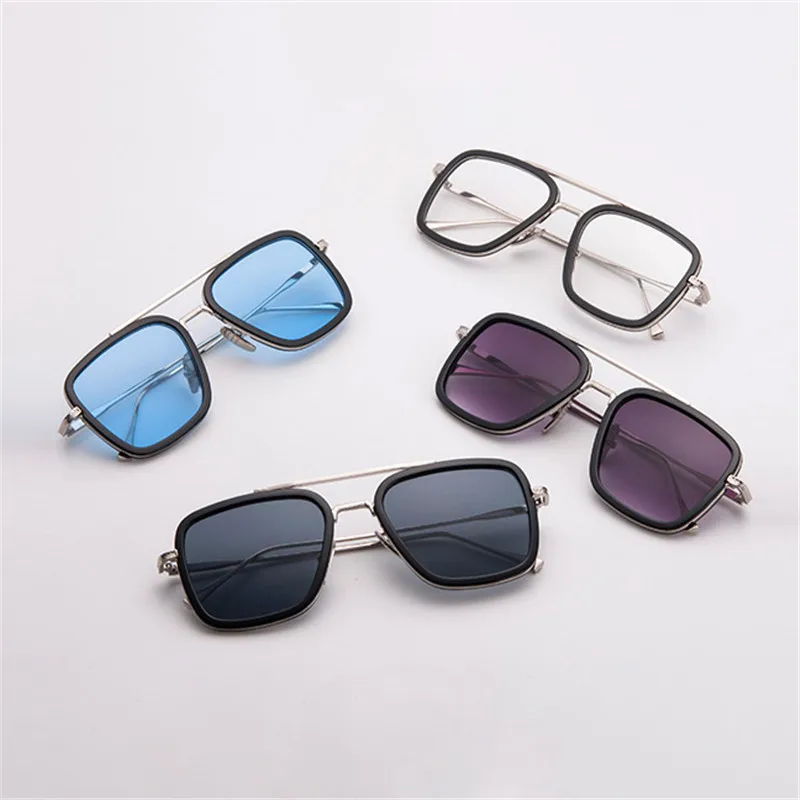 

Hot Metal Frame Sunglasses Men Square Eyeglasses Shades Brand Design Sun Glasses Oculos Retro Male Eyewear