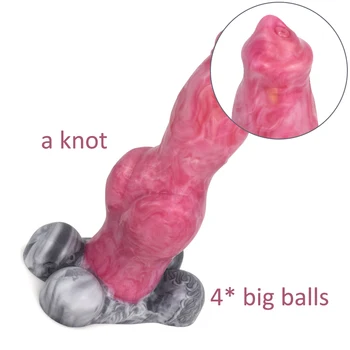 SXXY Gory Dog Dildo with Big Knot for Women Masturbate German Shepherd Stuffed Fantasy Penis Animal Anal Sex Toys Butt Plug 4
