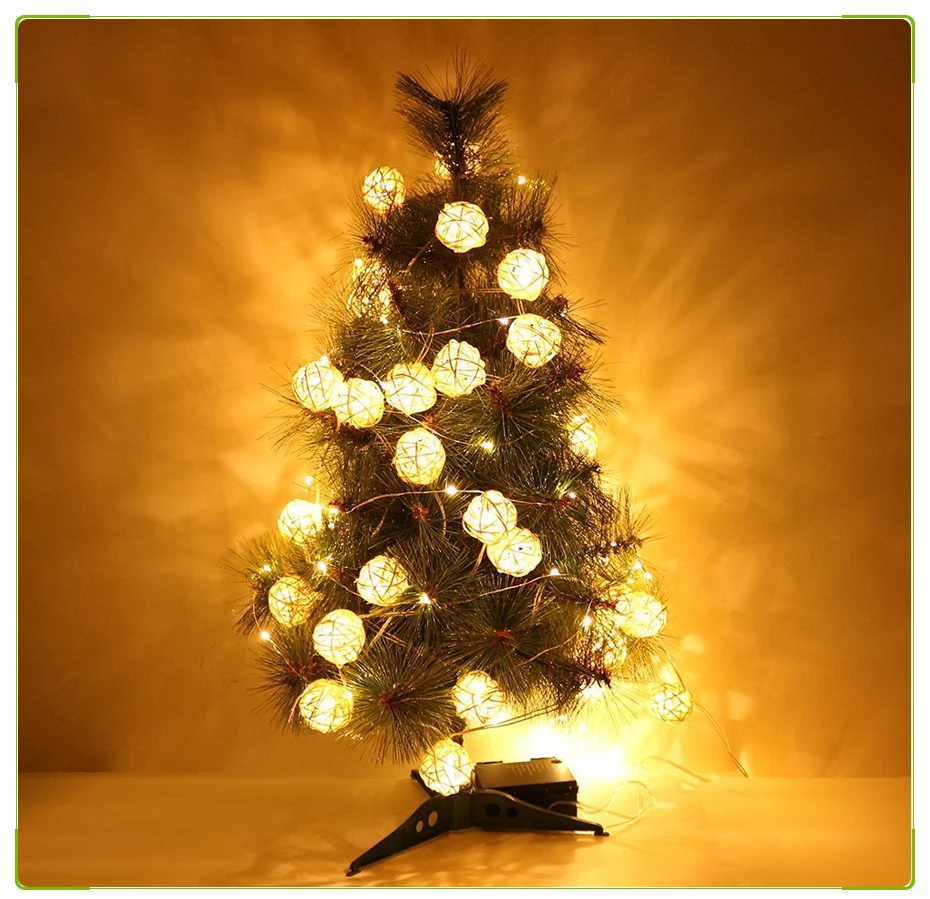 5 м ротанговый шар светодиодный гирлянда светодиодный свет Рождественские украшения вечерние, праздничные, свадебные, Рождественские декоративные гирлянды