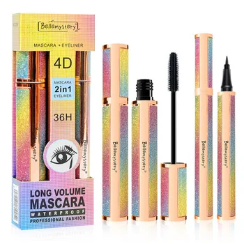 

Waterproof Slender Mascara Eyeliner Set Long Thick Eyelash Curling Mascara Long Lasting Sweat Proof Liquid Eye Liner