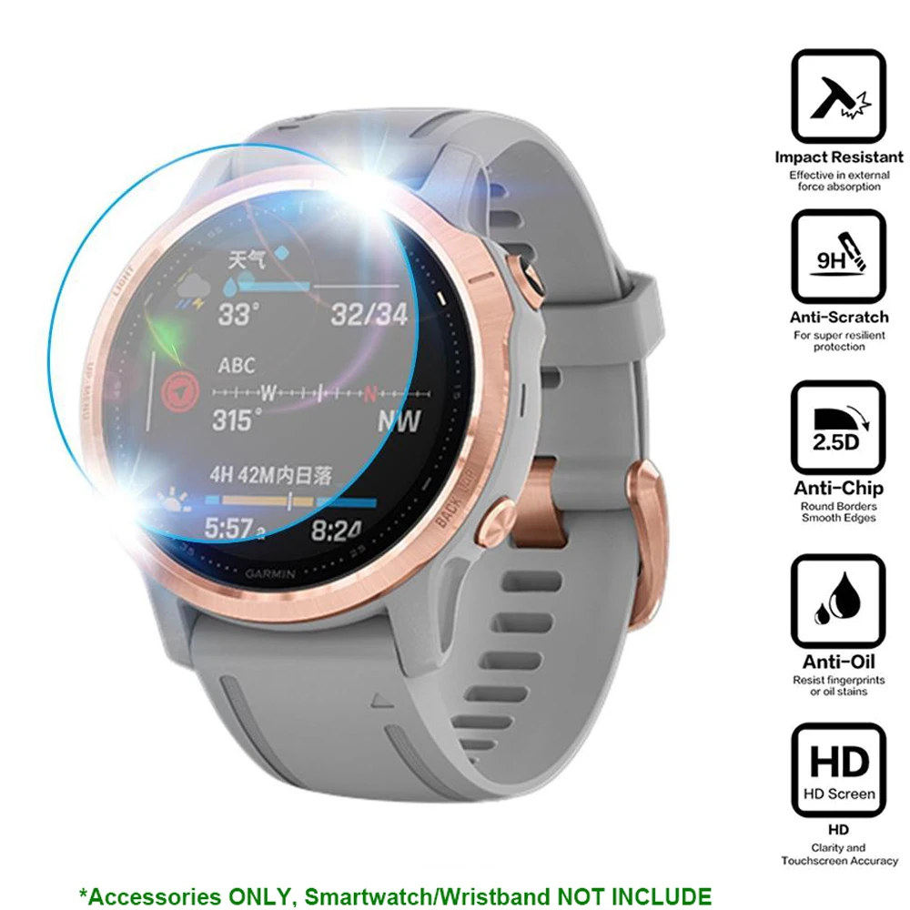 9H 3 шт. закаленное стекло для Garmin Fenix 3 HR 5S Plus 5 Plus 5X 5X Plus 6 Pro 6S Pro 6S sapphire 6X Pro Аксессуары стеклянная пленка