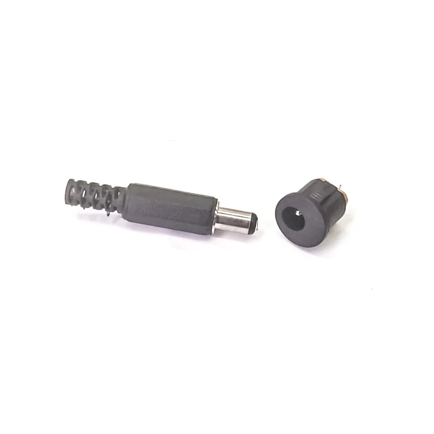 10PCS (5Pairs)DC022K 12V 3A 5.5 x 2.1mm Plastic Male Plugs DC Power Socket Female Jack Screw Nut Panel Mount Connector 5.5*2.1MM