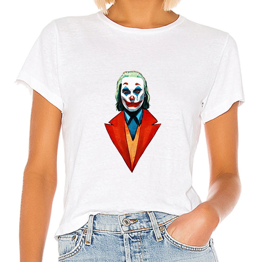 

Horror Joker Graphic Korean Style Women T shirts Hipster Clothes Summer Hot Sale Top Harajuku Pop Short sleeve Crewneck Tshirt