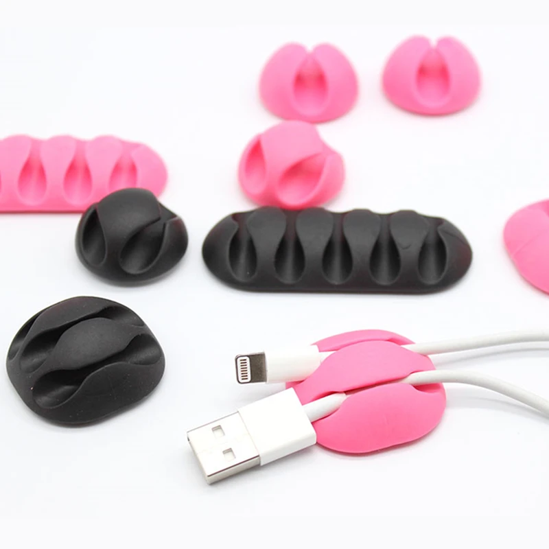 10 шт./компл. Портативный USB Кабельный Организатор намотки проволоки наушников Держатель шнура силиконовый зажим для галстука фиксаж провода Управление авто интерьер