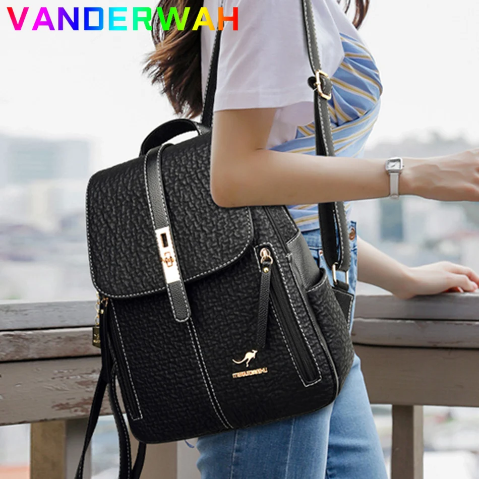 Women Fashion PU Leather Backpack 