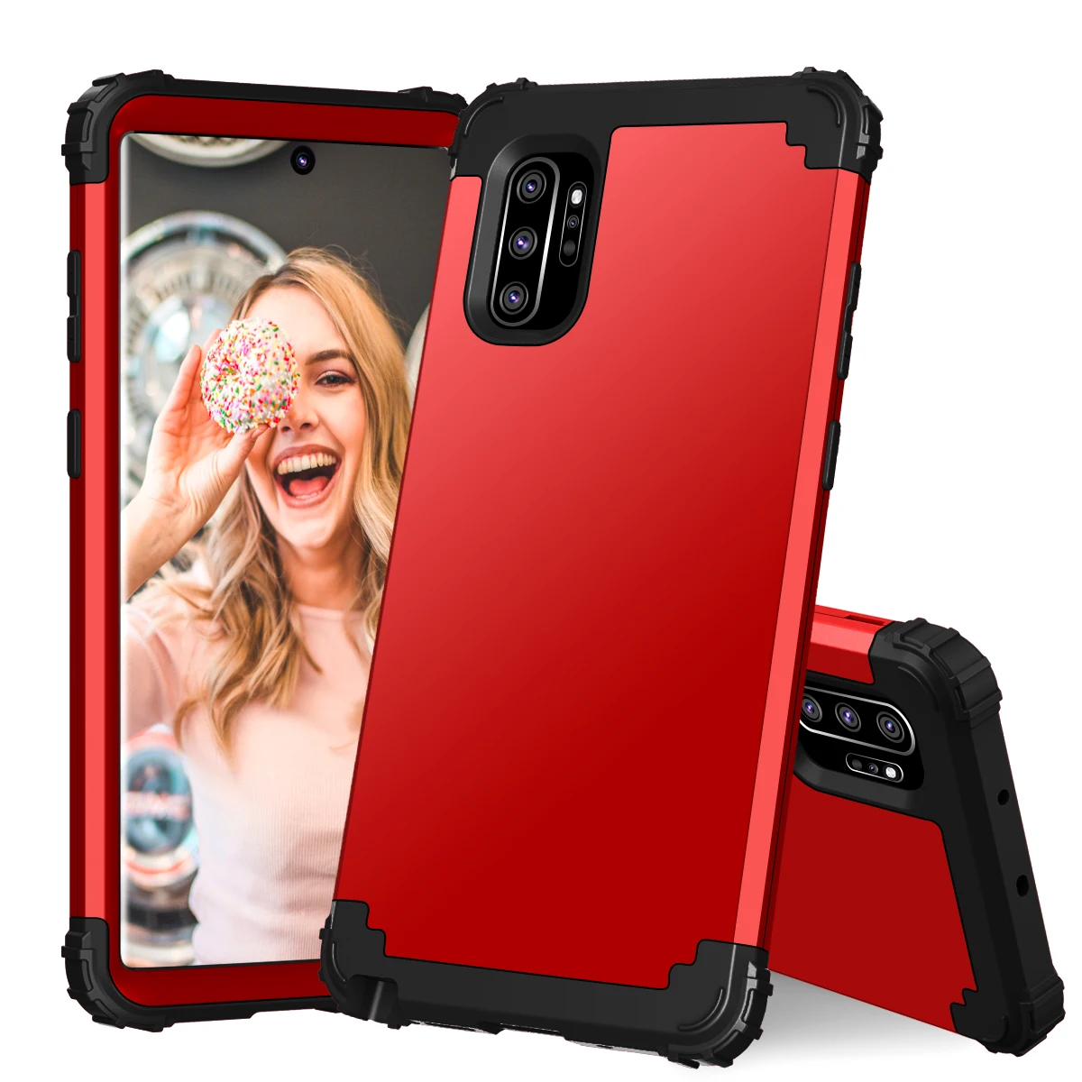 Высокое качество 3 в 1 чехол для мобильного телефона samsung Note10/Note10plus/S10 E/S10/S10plus/Note9/S9 черный красный фиолетовый зеленый розовый темно-синий
